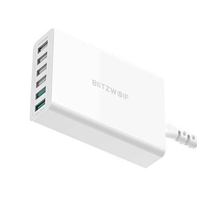 Ładowarka USB 6 portów BlitzWolf QC 3.0, 60W biała