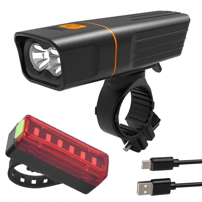 Zestaw przedniego i tylnego światła LED do roweru z ładowaniem USB