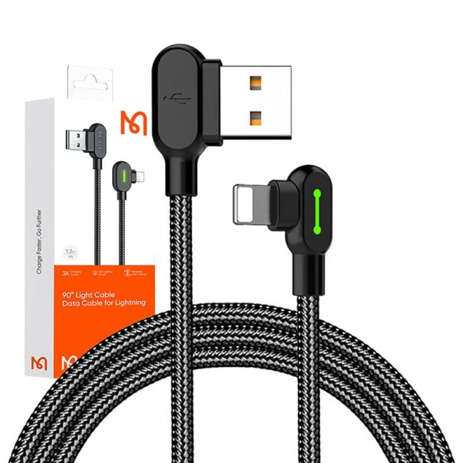 Kabel Kątowy USB Lightning Mcdodo CA-4671 LED, 1,2 m (czarny)