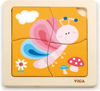 Drewniane puzzle motyl 4 elementy VIGA