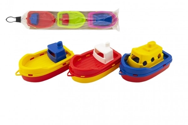 Kolorowe plastikowe łódeczki do wody 14cm 3 sztuki