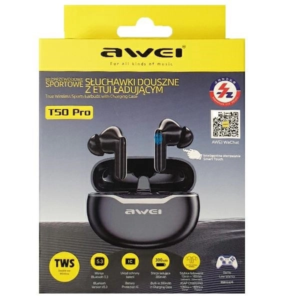 Słuchawki Bluetooth Awei T50 Pro TWS czarne