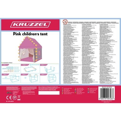 Dziecięcy namiot - różowy Kruzzel 22653