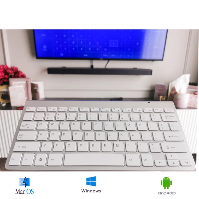 Bezprzewodowa klawiatura do Smart TV srebrna