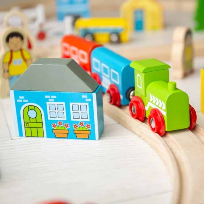 Bigjigs Rail Drewniana kolejka miasto i wieś 101 części