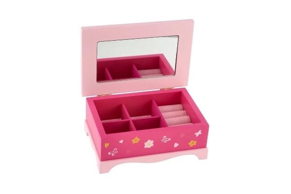 Szkatułka na biżuterię Księżniczka lustro drewno 17x7x11,5cm w pudełku