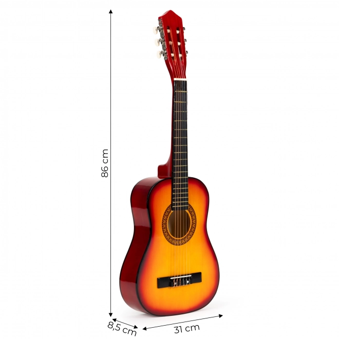 Dziecięca klasyczna gitara ECOTOYS, duża, drewniana, 6 strun