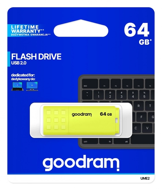 UME2 64GB USB 2.0 Pamięć flash żółta