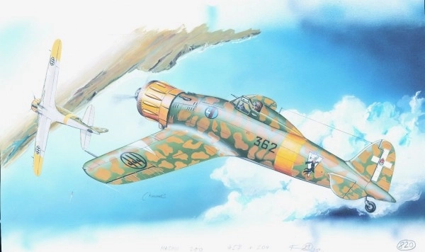 Model Macchi M.C. 200 Saetta 16,1x21,2cm w pudełku 31x13,5x3,5cm