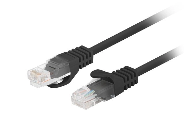 Patchcord UTP kat.6 0,25m czarny 10-pack