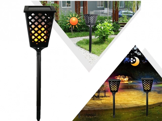 Solarny lampa ogrodowa z efektem płomienia