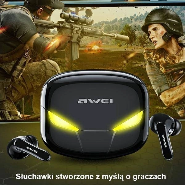 Bezprzewodowe słuchawki Awei T35 z stacją dokującą dla graczy czarne