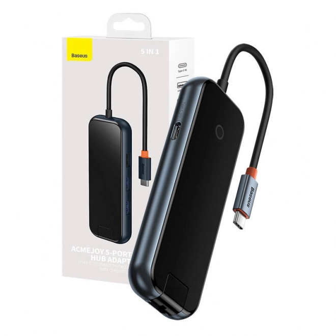Baseus AcmeJoy 5w1 USB-C Hub z 2x USB 3.0, USB 2.0, USB-C PD i RJ45