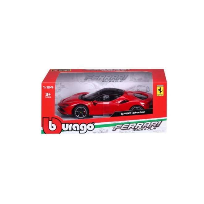 Bburago 1:24 Ferrari Top SF90 Stradale Czerwony