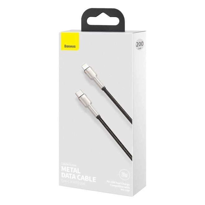 Baseus kabel USB-C do Lightning Cafule 20W, 2m czarny