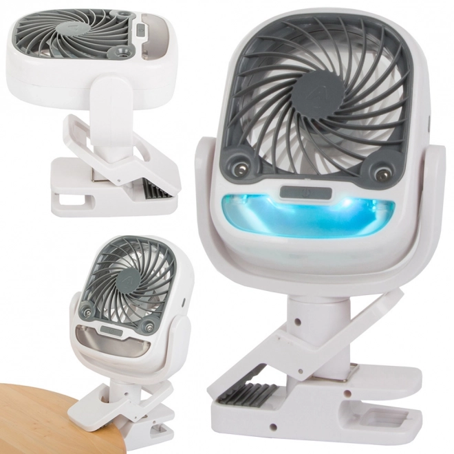 USB wentylator biurkowy z podświetleniem RGB i nawilżaczem 2w1