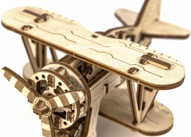 Drewniane puzzle 3D dwupłatowiec