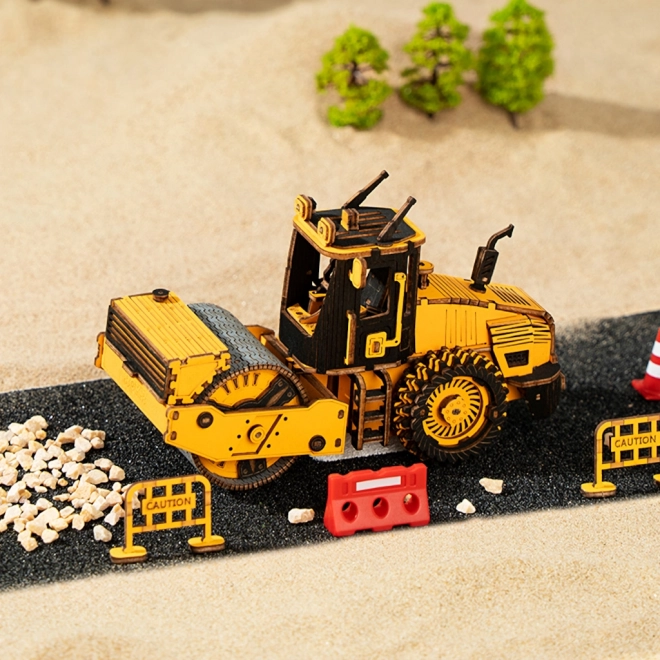RoboTime drewniane 3D puzzle - Walec drogowy