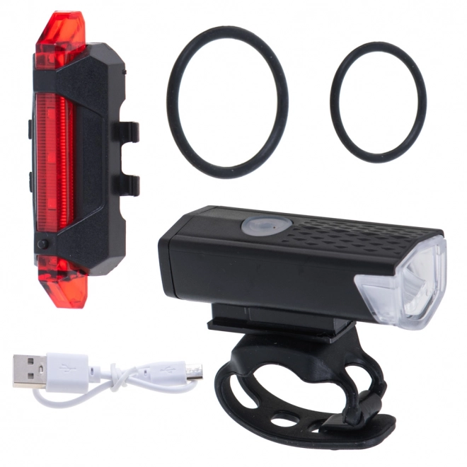 Zestaw świateł rowerowych LED USB