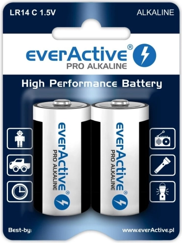 Alkaliczne baterie C (LR14) everActive, blister 2 szt.
