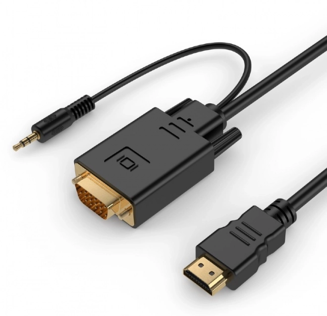 Konwerter HDMI na VGA mini jack 1,8 m czarny