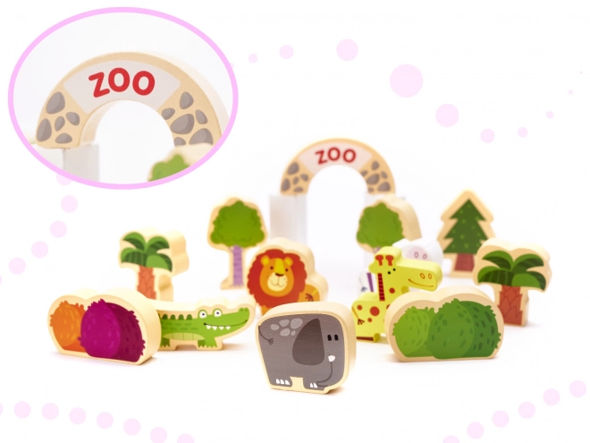 Drewniane edukacyjne miasto puzzle 120 elementów