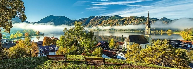Panoramiczne puzzle jezioro Schliersee 1000 sztuk
