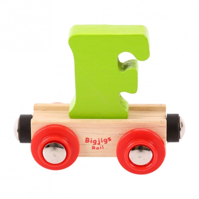 Bigjigs Rail drewniany wagonik z literą F
