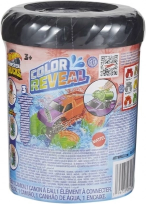 Hot Wheels Monster Trucks Color Reveal – autko zmieniające kolor 1:64 ze zbiornikiem na wodę