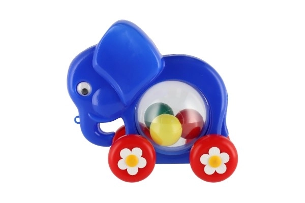 Słoń z piłeczkami do ciągnięcia, plastikowy 20x18x9,5cm w woreczku 12m+
