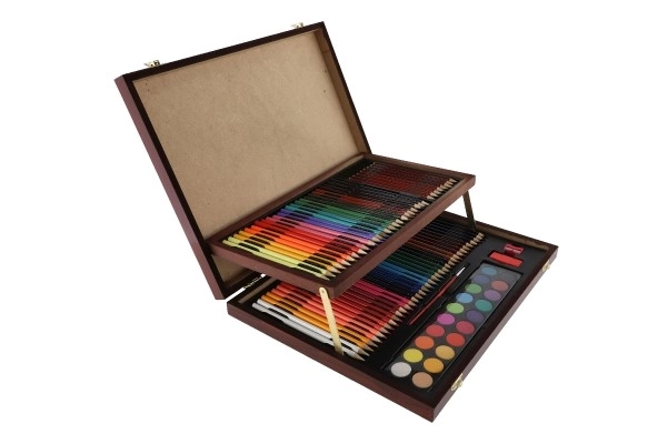 Zestaw do malowania Art box w drewnianej walizce - 91 sztuk