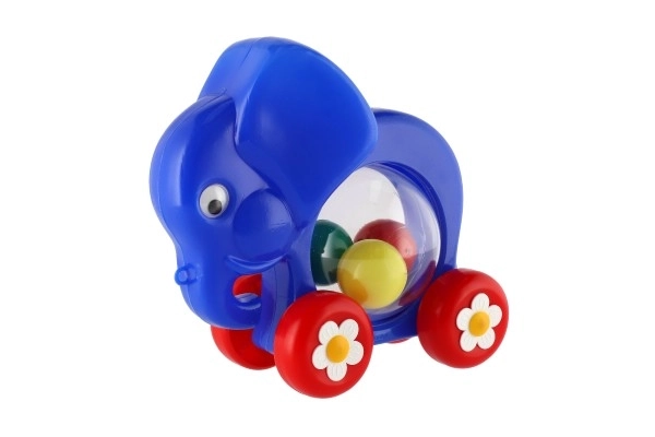Słoń z piłeczkami do ciągnięcia, plastikowy 20x18x9,5cm w woreczku 12m+