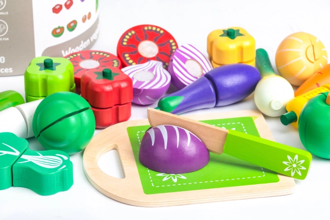 Drewniane warzywa do krojenia 20 szt. Ecotoys