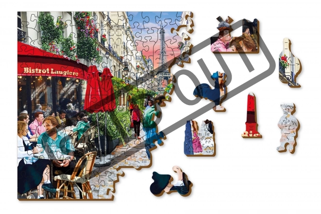 Drewniane puzzle Paryskie Bistro 2w1