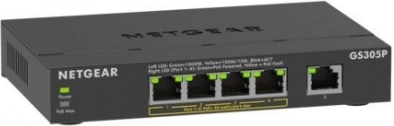 Netgear GS305P niezarządzalny 5‑portowy gigabitowy przełącznik PoE+ (63 W) dla SOHO