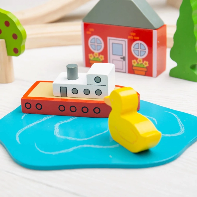 Bigjigs Rail Drewniana kolejka miasto i wieś 101 części
