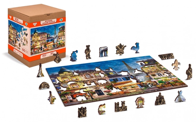 Drewniane puzzle Śniadanie w Paryżu - 2w1