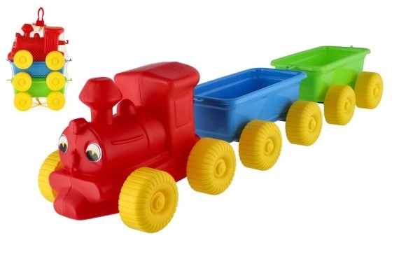 Pociąg + 2 wagony plastikowe 60cm w siatce