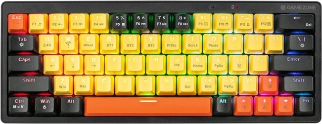 Mechaniczna klawiatura gamingowa GAMEZONE EVO2 Hot Swap 63, żółta