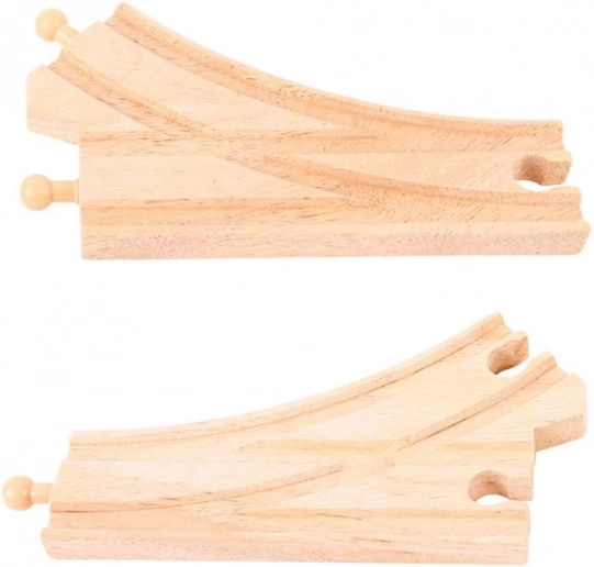 Drewniana zwrotnica do kolejki 2 szt. BIGJIGS RAIL