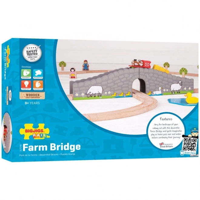 Bigjigs Rail Farma most z tunelem