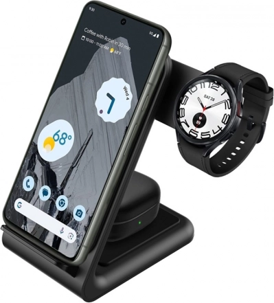 Bezprzewodowa ładowarka 3w1 dla iPhone, Samsung i Android, Galaxy Watch i słuchawki TWS