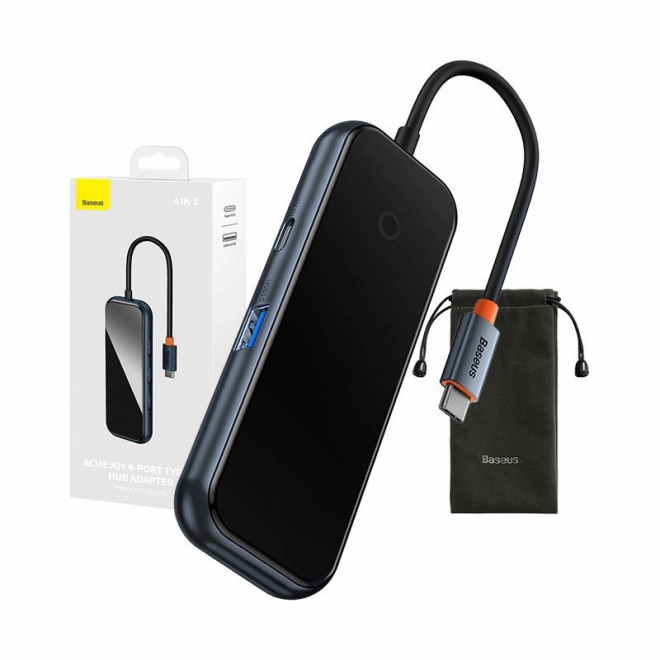 Baseus Hub USB-C na 4x USB 3.0 ciemnoszary
