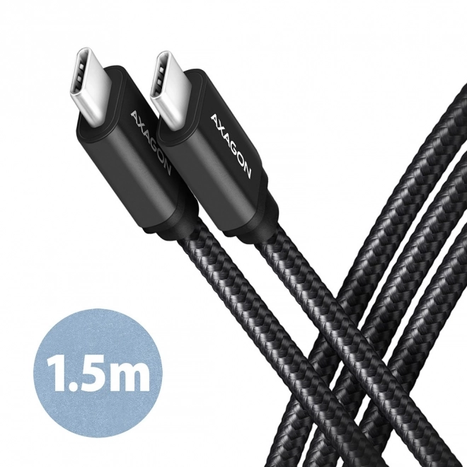 Kabel USB-C na USB-C 1,5m PD 60W 3A czarny oplot