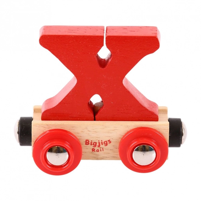 Bigjigs Rail Wózek drewnianej kolejki - Litera X