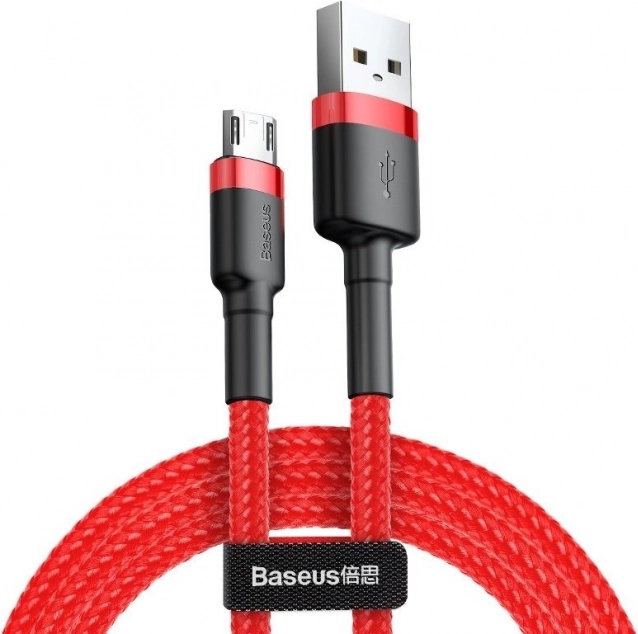 Kabel ładujący i danych BASEUS Cafule Micro USB 1 m, 2,4 A, czerwony