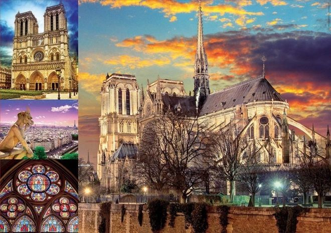 Puzzle Notre Dame kolaż 1000 kawałków
