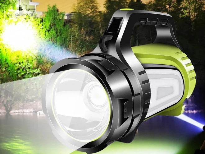 Ładowalny reflektor LED z latarką i powerbankiem