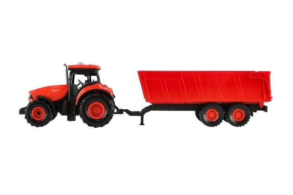 Czerwony traktor Zetor z przyczepą z efektami dźwiękowymi i świetlnymi - 36 cm