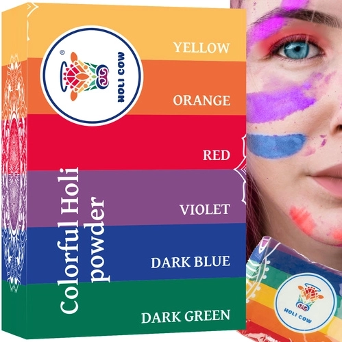 Kolorowy proszek Holi – zestaw 6×100 g